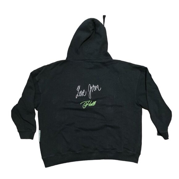 Drop Dead Hoodie Black Sweatshirt Womens Size 12 Y2K Love From Hell XL XXL read - Picture 3 of 6